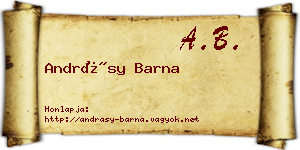 Andrásy Barna névjegykártya